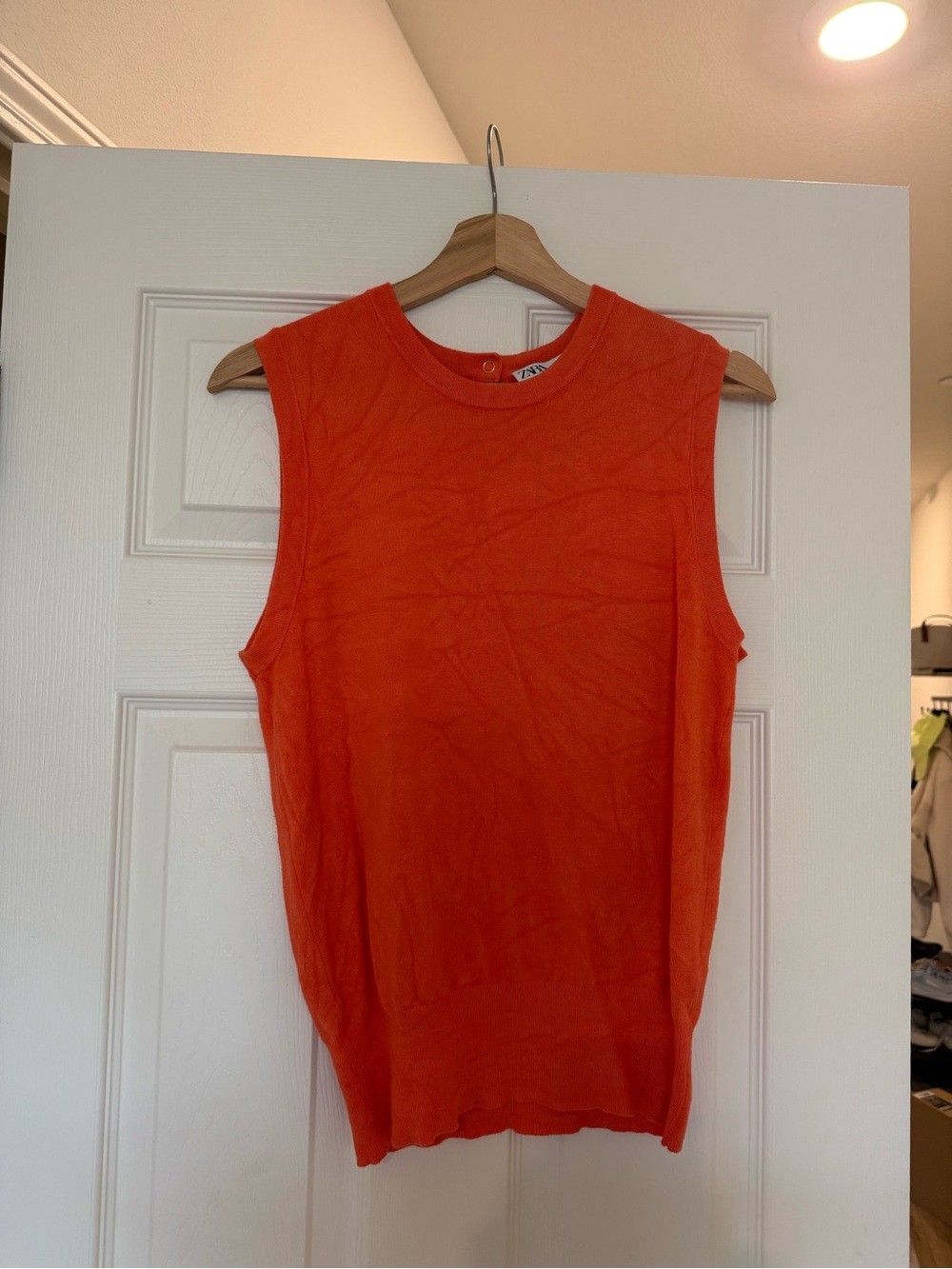 Zara Sleeveless Orange Knit Top
